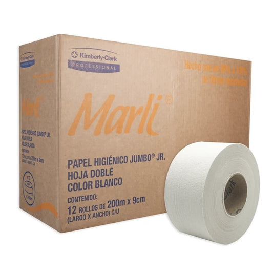 Higiénico Jumbo Marli® Jr 180 m x 9.0 cm x 12 pzas